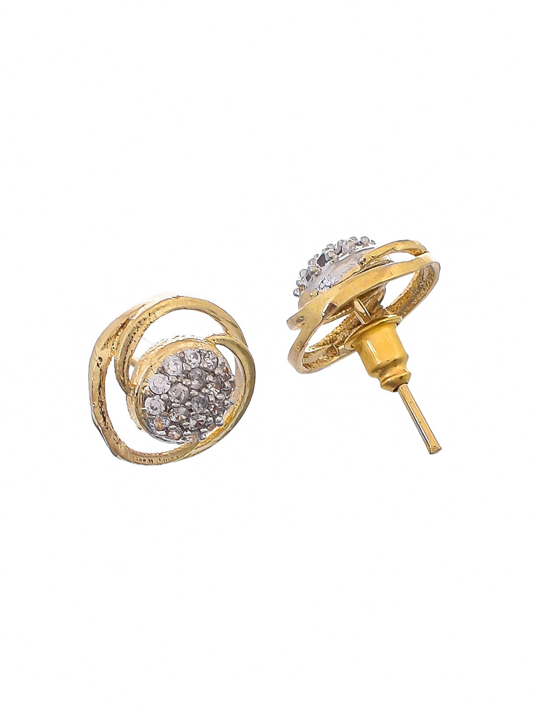 Round American Diamond Stud Earrings For Women & Girls