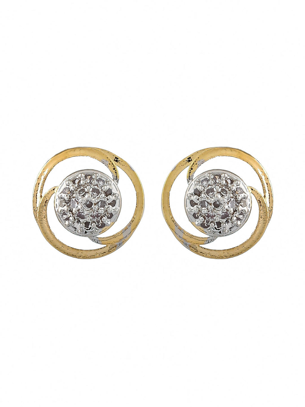 Round American Diamond Stud Earrings For Women & Girls