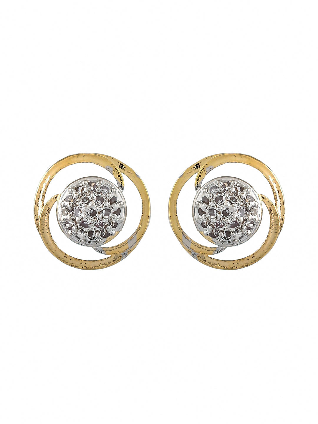 Round American Diamond Stud Earrings For Women & Girls