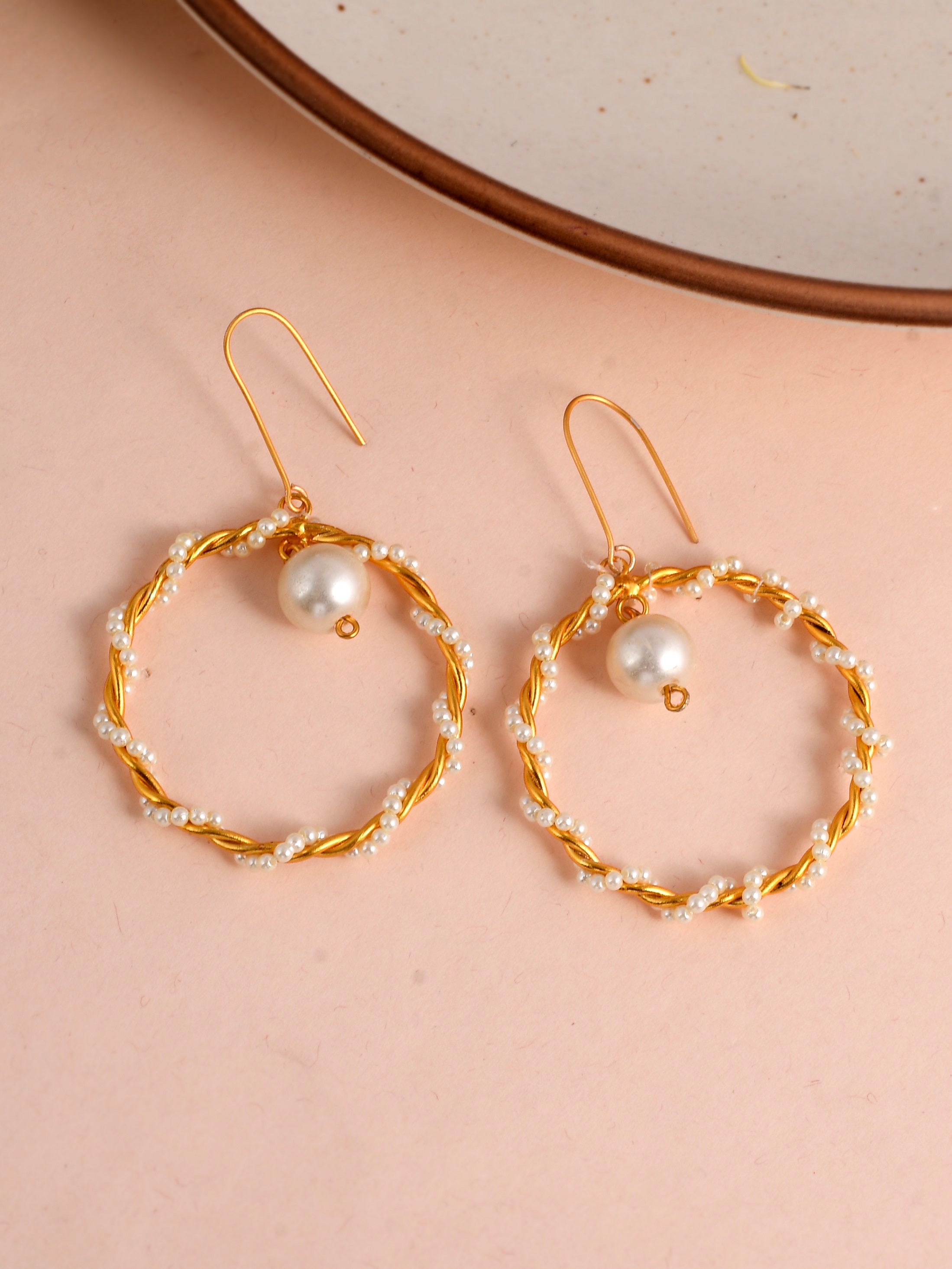 Gold Plated Contemporary Hoop Earrings