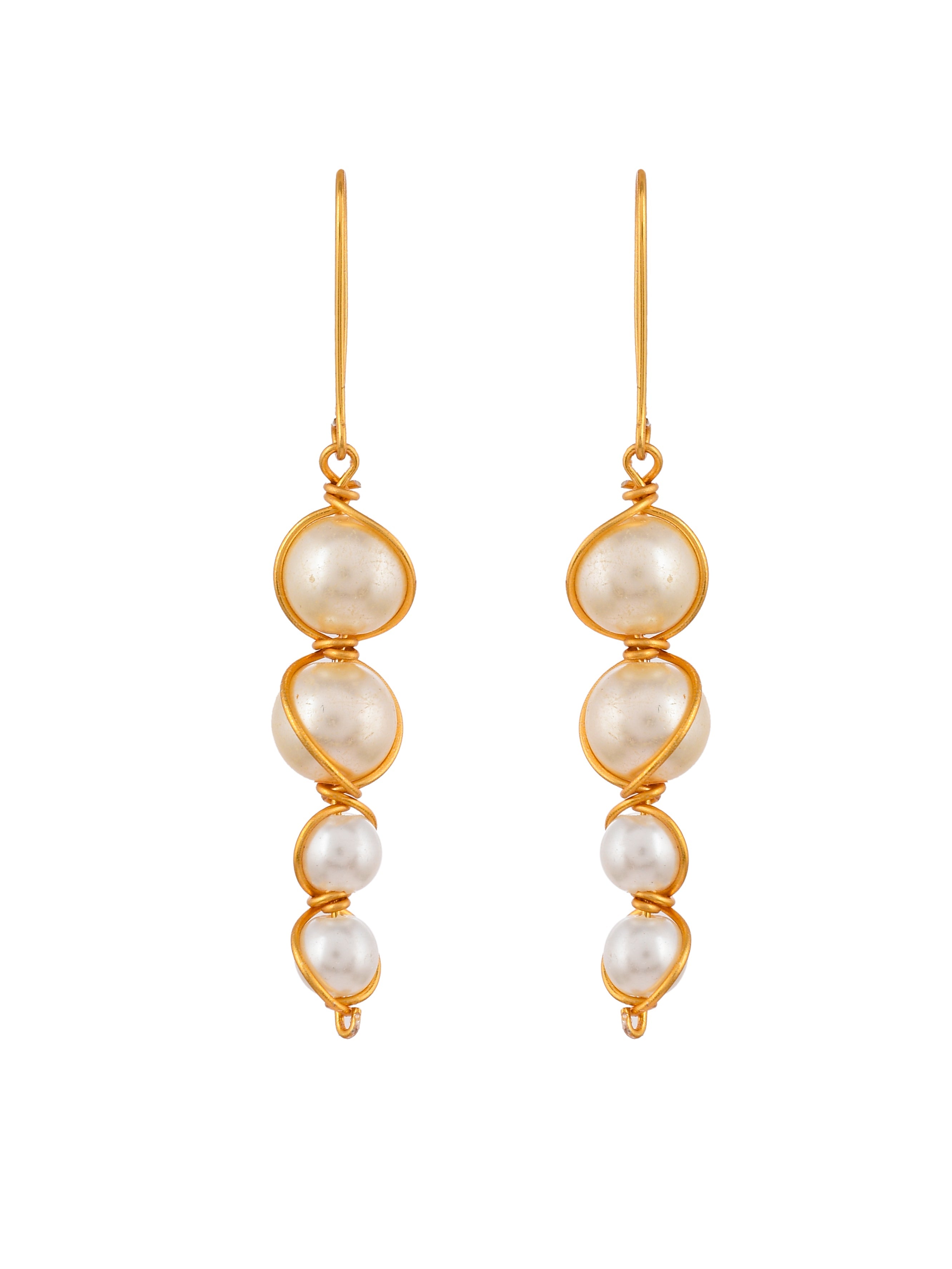 Gold Wire Pearl Drop Earring for Western Outfit