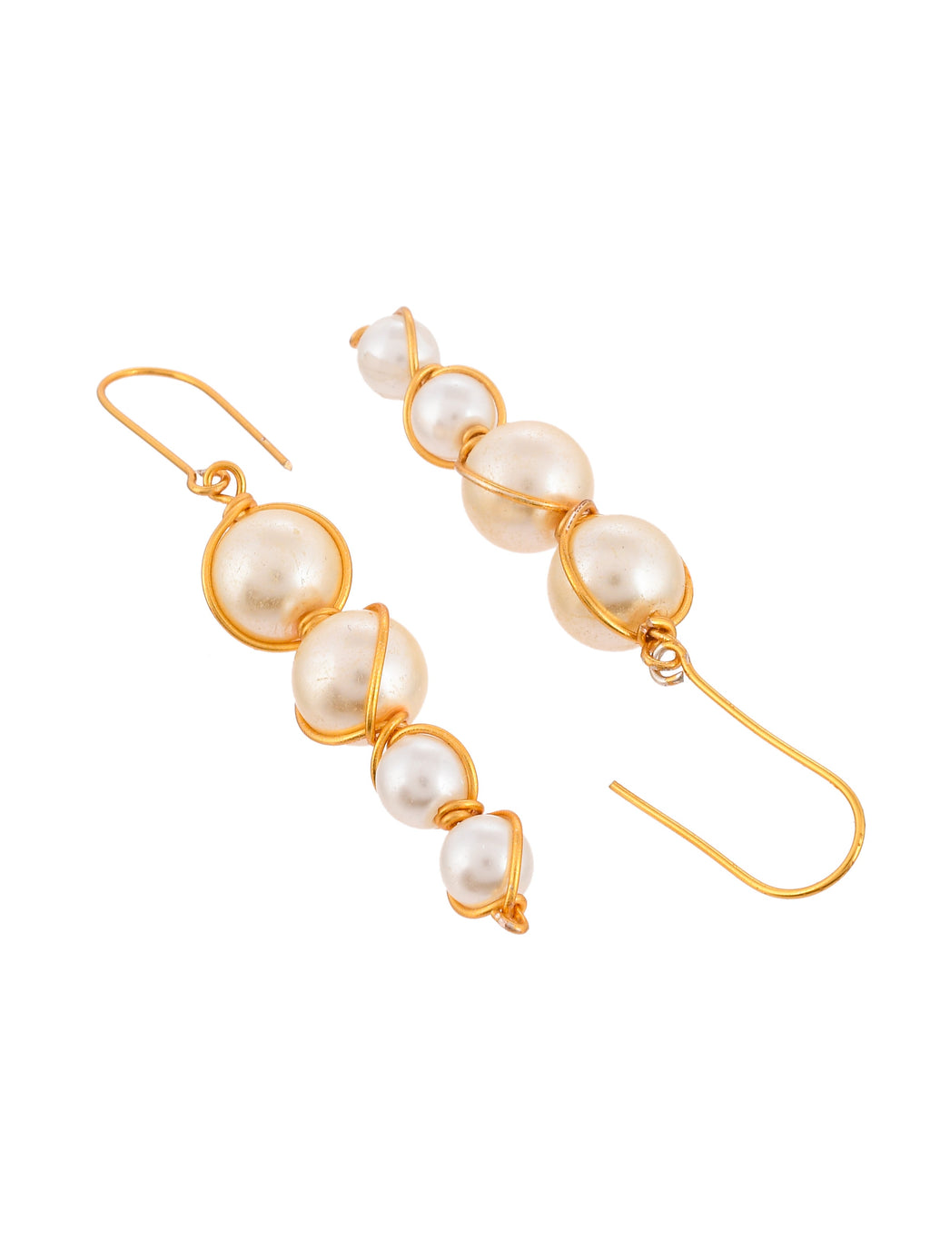 Gold Wire Pearl Drop Earring for Western Outfit