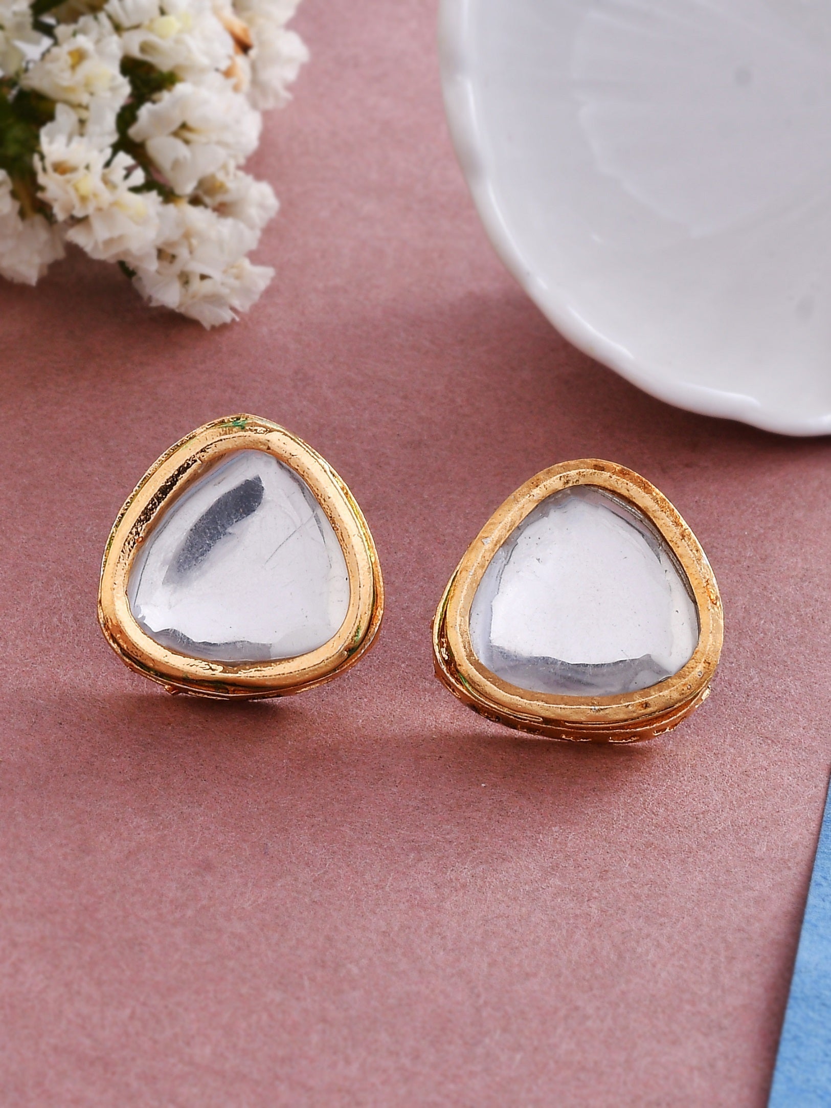 Kundan Stud Earrings for western outfit